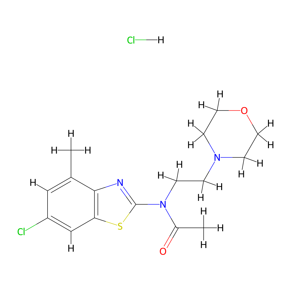 N-(6-chloro-4-methylbenzo[d]thiazol-2-yl)-N-(2-morpholinoethyl)acetamide hydrochloride molecular structure, CAS 1331139-50-4