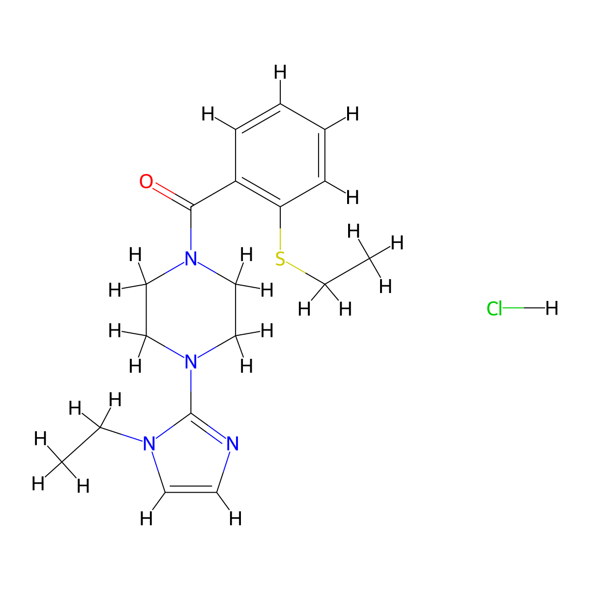 (4-(1-ethyl-1H-imidazol-2-yl)piperazin-1-yl)(2-(ethylthio)phenyl)methanone hydrochloride molecular structure, CAS 1331143-95-3