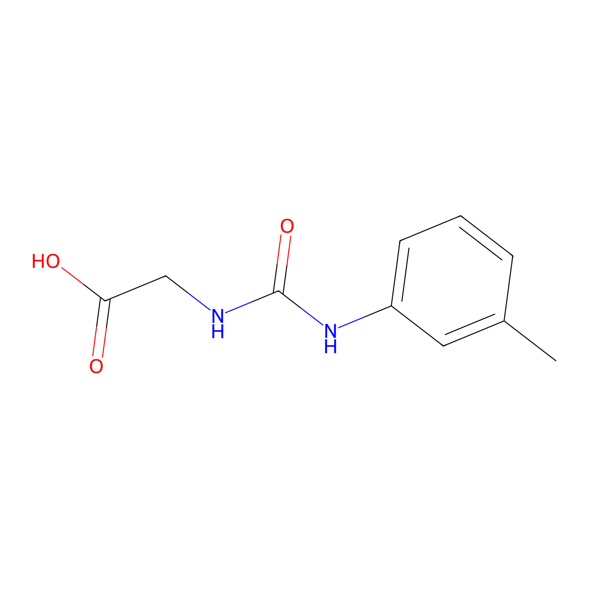 2-{[(3-Methylphenyl)carbamoyl]amino}acetic acid molecular structure, CAS 133115-37-4