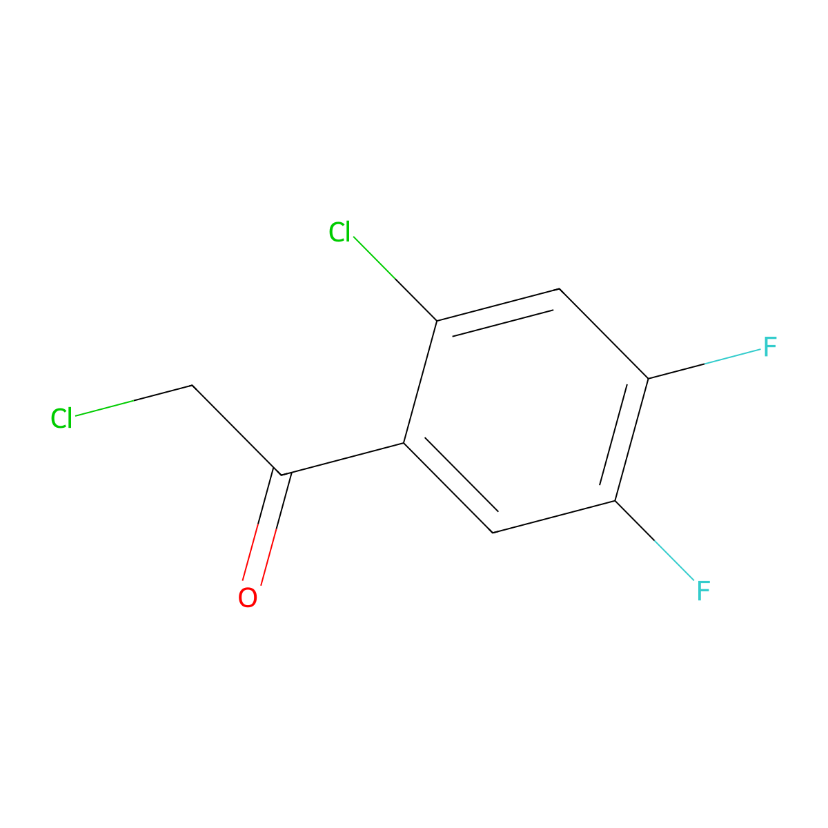 2-Chloro-1-(2-chloro-4,5-difluorophenyl)ethan-1-one molecular structure, CAS 133117-00-7