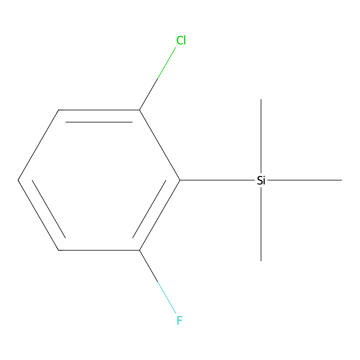 Benzene, 1-chloro-3-fluoro-2-(trimethylsilyl)- molecular structure, CAS 133117-45-0