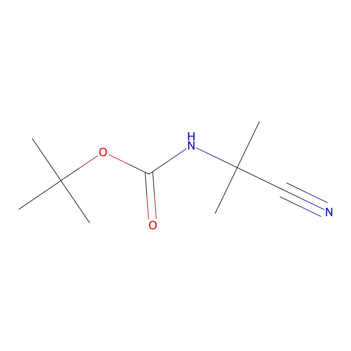 tert-butyl N-(1-cyano-1-methylethyl)carbamate molecular structure, CAS 133117-97-2
