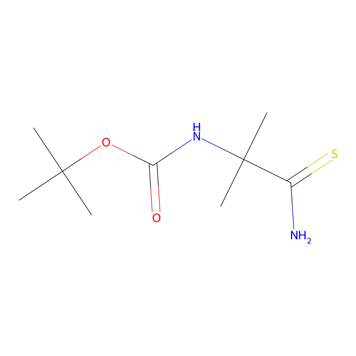 tert-butyl N-(1-carbamothioyl-1-methylethyl)carbamate molecular structure, CAS 133117-98-3