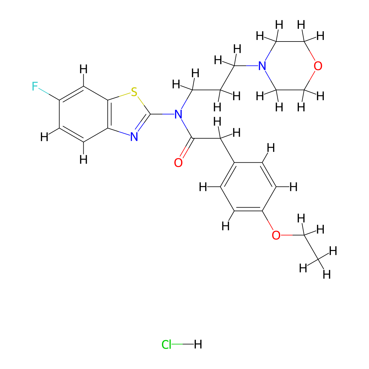 2-(4-ethoxyphenyl)-N-(6-fluorobenzo[d]thiazol-2-yl)-N-(3-morpholinopropyl)acetamide hydrochloride molecular structure, CAS 1331174-10-7