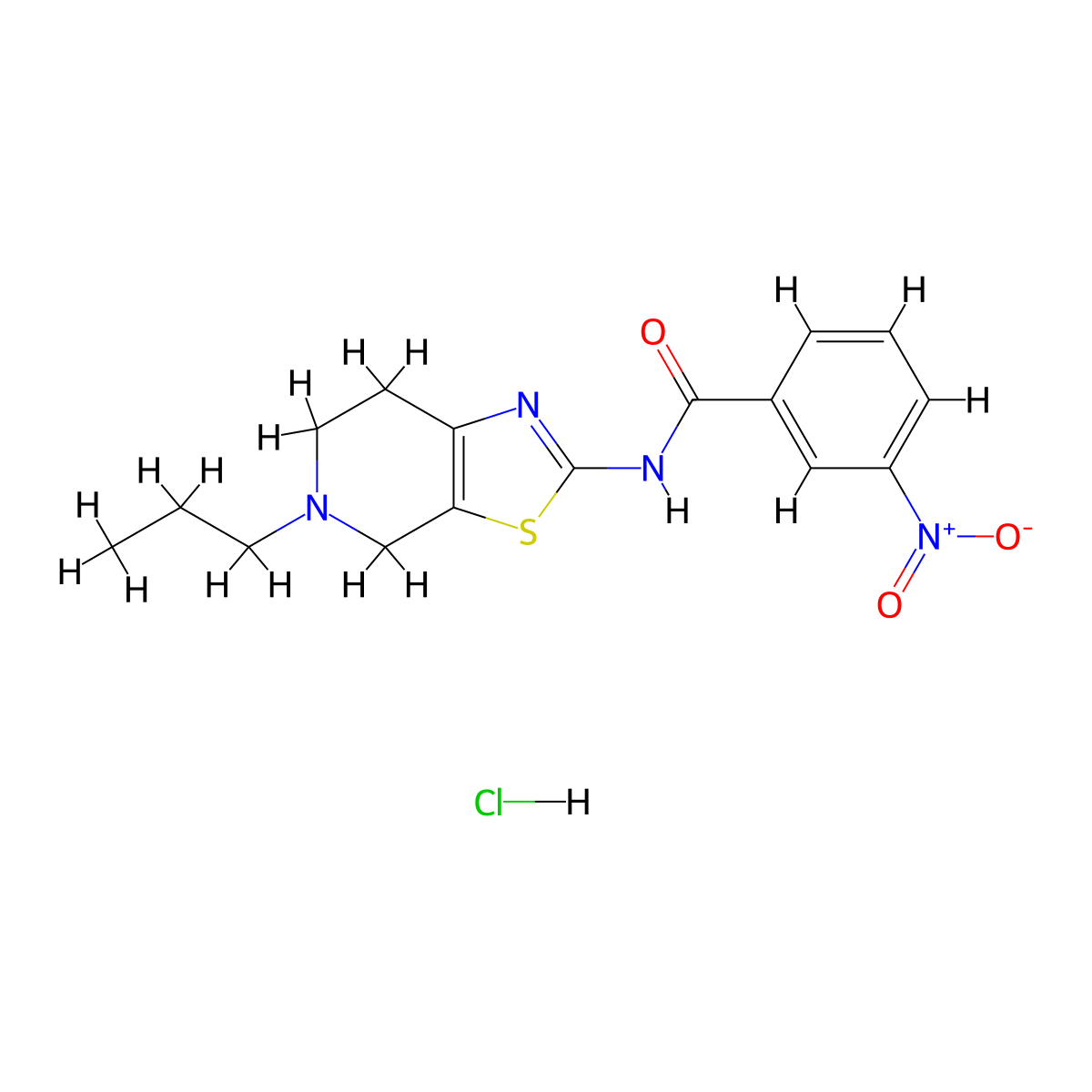 3-nitro-N-(5-propyl-4,5,6,7-tetrahydrothiazolo[5,4-c]pyridin-2-yl)benzamide hydrochloride molecular structure, CAS 1331174-91-4