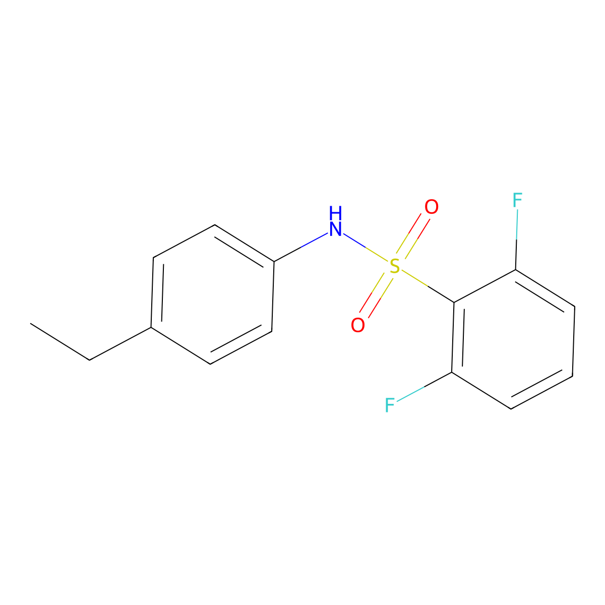 N-(4-ethylphenyl)-2,6-difluorobenzenesulfonamide molecular structure, CAS 1331185-70-6