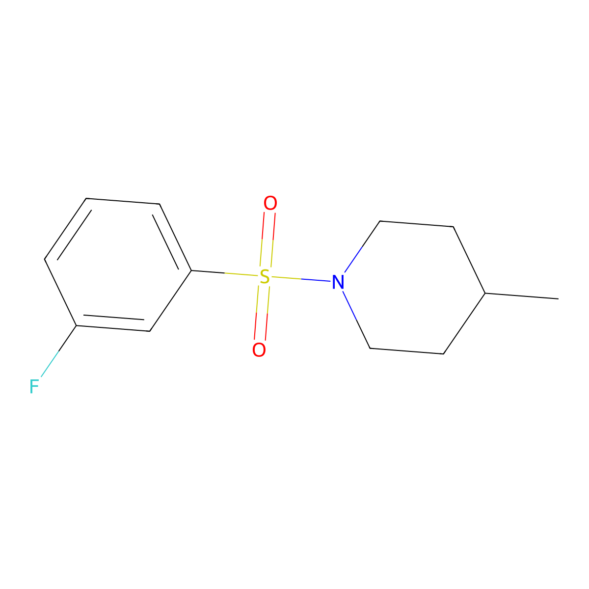 1-[(3-Fluorophenyl)sulfonyl]-4-methylpiperidine molecular structure, CAS 1331185-80-8