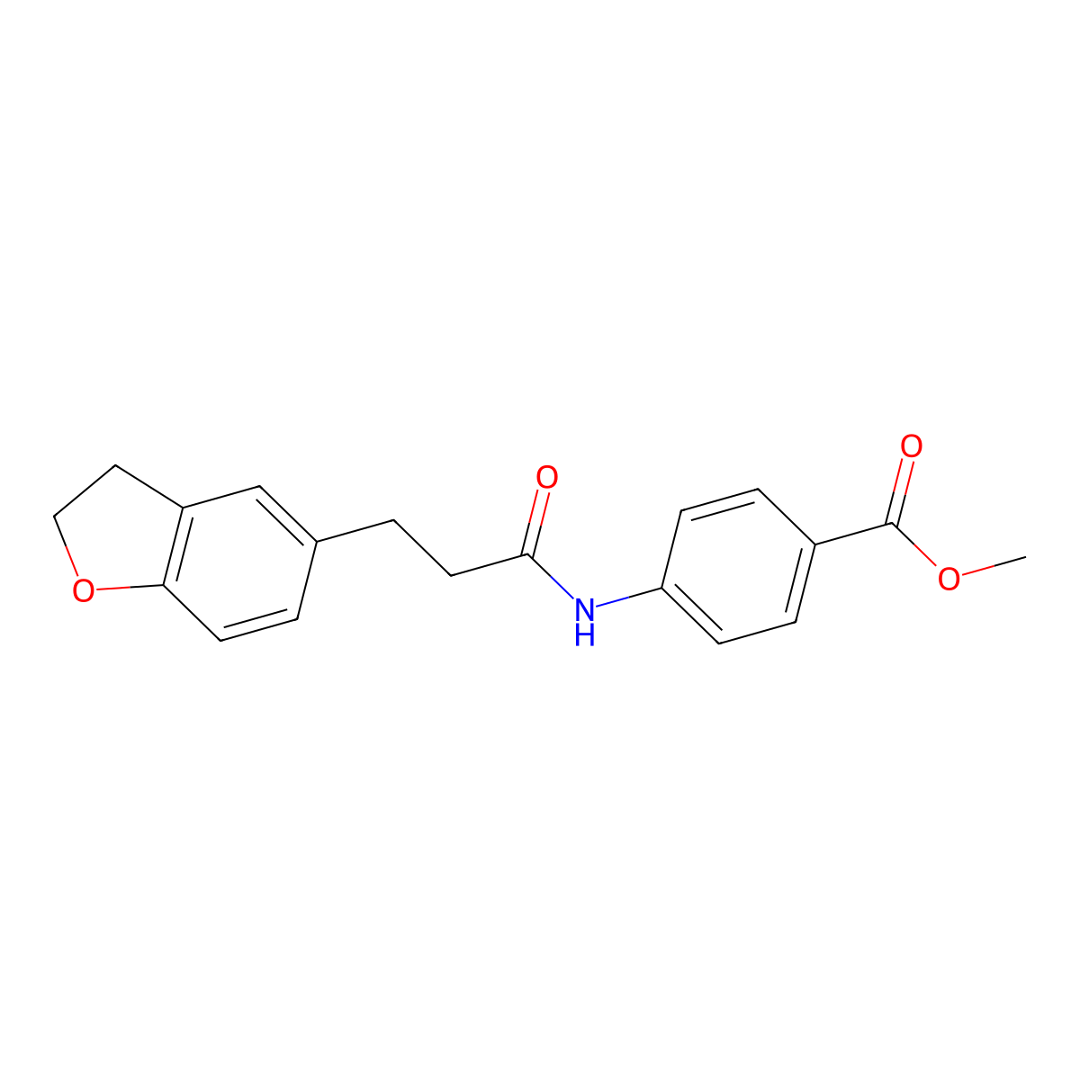 Methyl 4-{[3-(2,3-dihydro-1-benzofuran-5-yl)propanoyl]amino}benzoate molecular structure, CAS 1331185-83-1