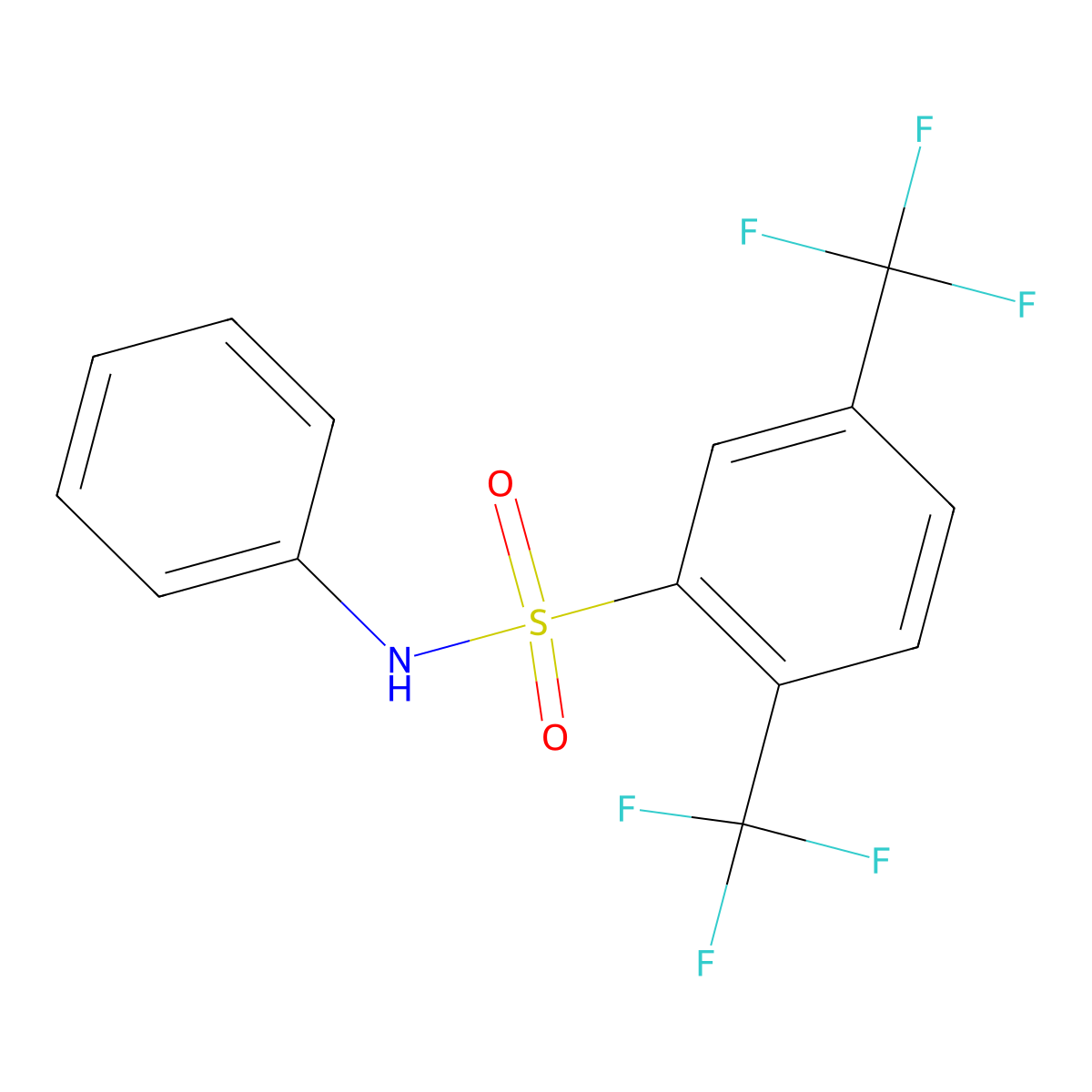 N-phenyl-2,5-bis(trifluoromethyl)benzenesulfonamide molecular structure, CAS 1331185-98-8