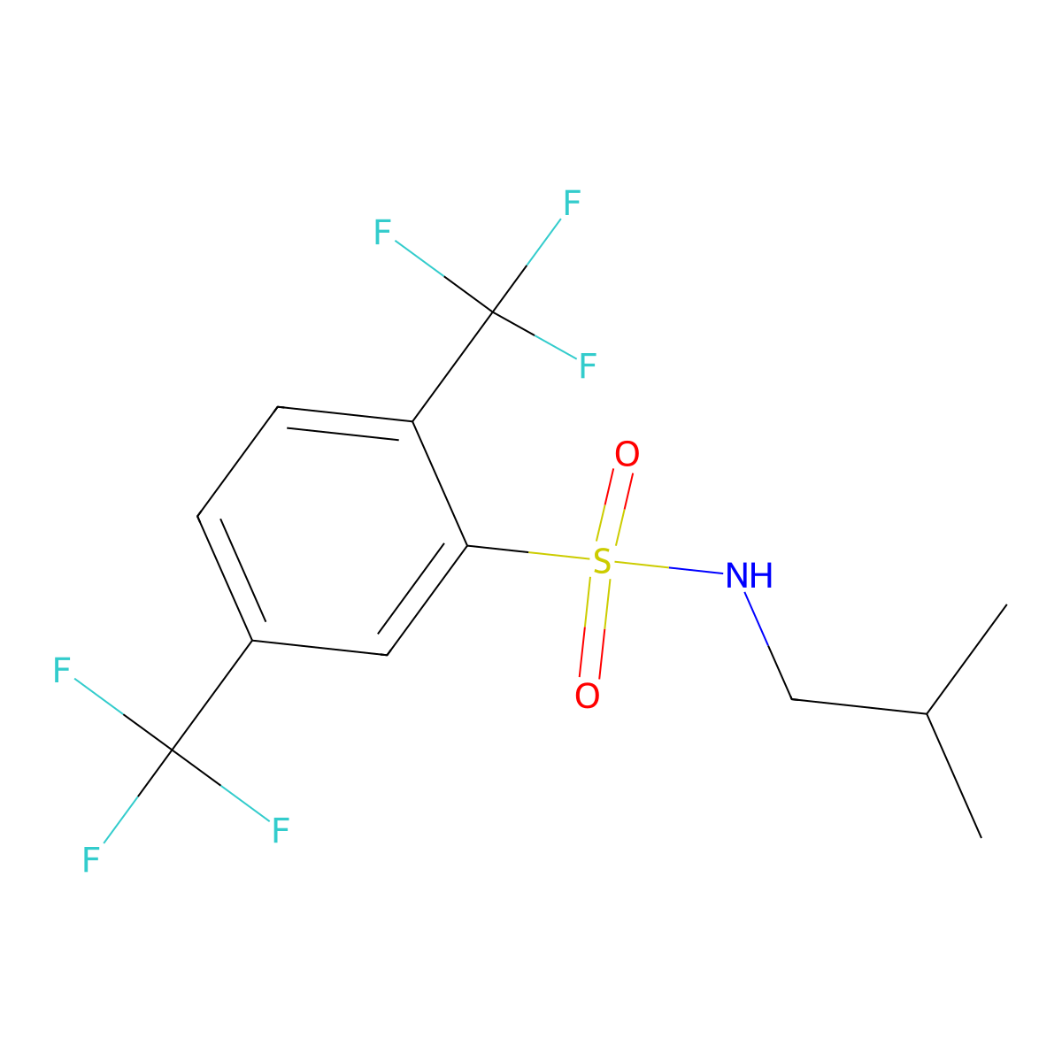 N-isobutyl-2,5-bis(trifluoromethyl)benzenesulfonamide molecular structure, CAS 1331186-03-8