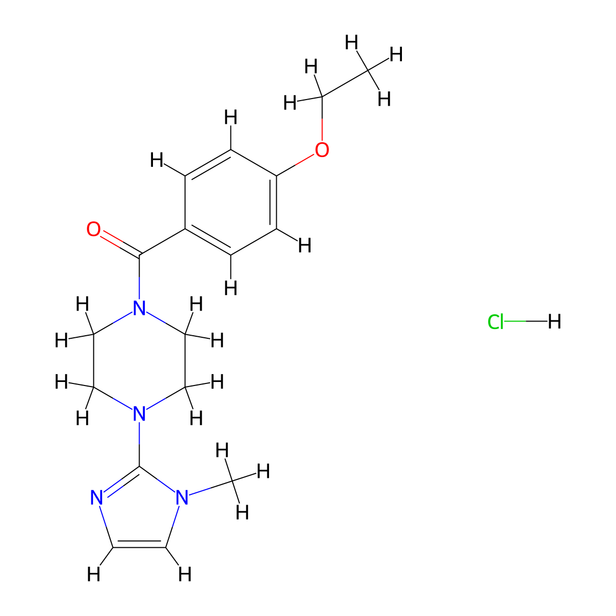 (4-ethoxyphenyl)(4-(1-methyl-1H-imidazol-2-yl)piperazin-1-yl)methanone hydrochloride molecular structure, CAS 1331188-11-4