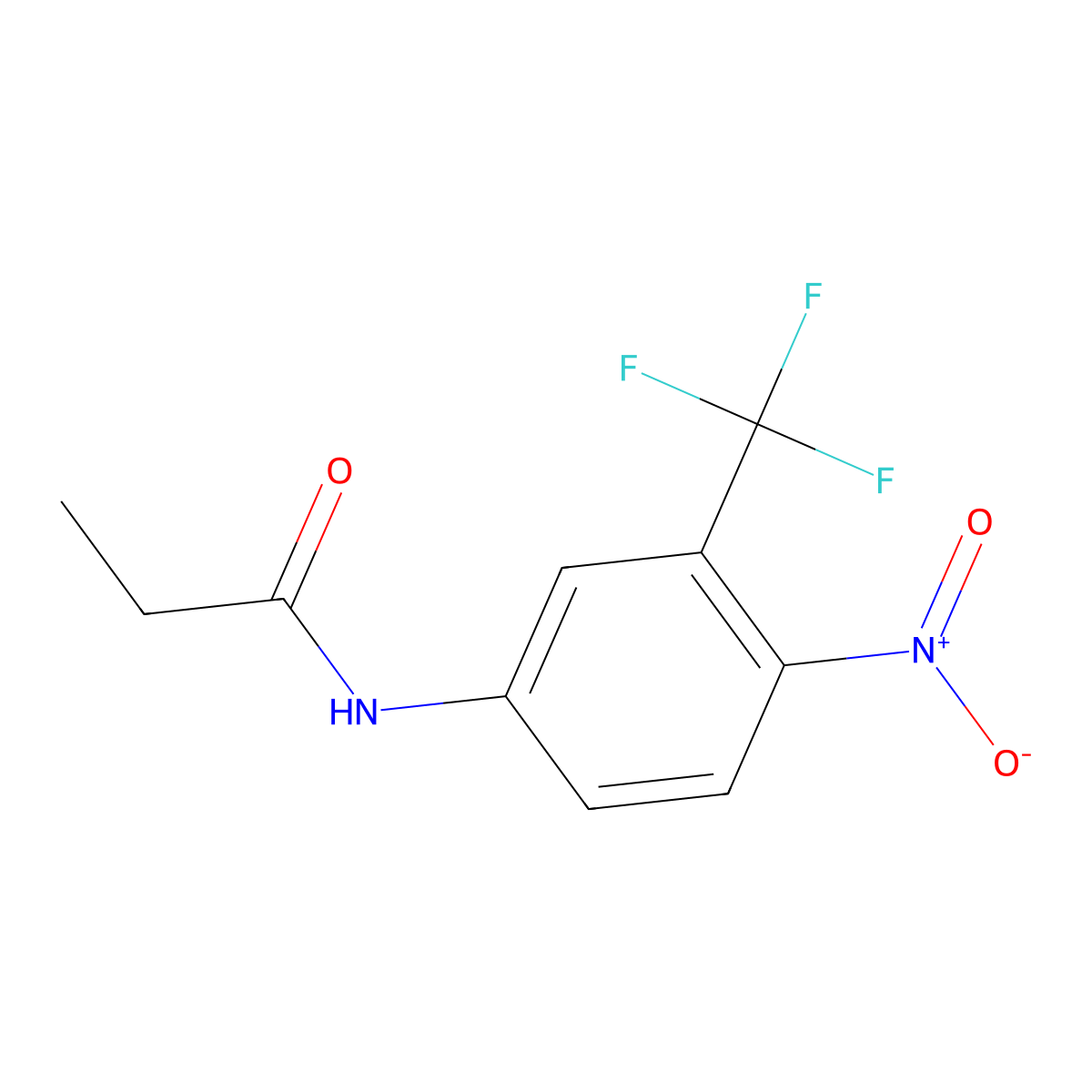 4-Nitro-3-trifluoromethylpropionanilide molecular structure, CAS 13312-12-4