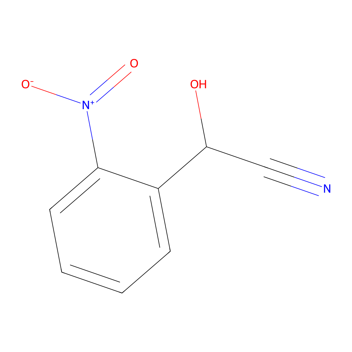 2-Hydroxy-2-(2-nitrophenyl)acetonitrile molecular structure, CAS 13312-81-7