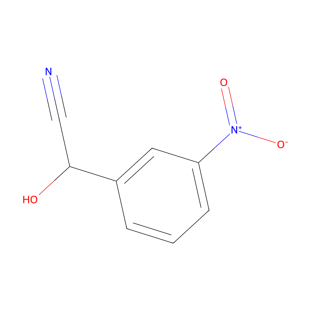 2-Hydroxy-2-(3-nitrophenyl)acetonitrile molecular structure, CAS 13312-82-8