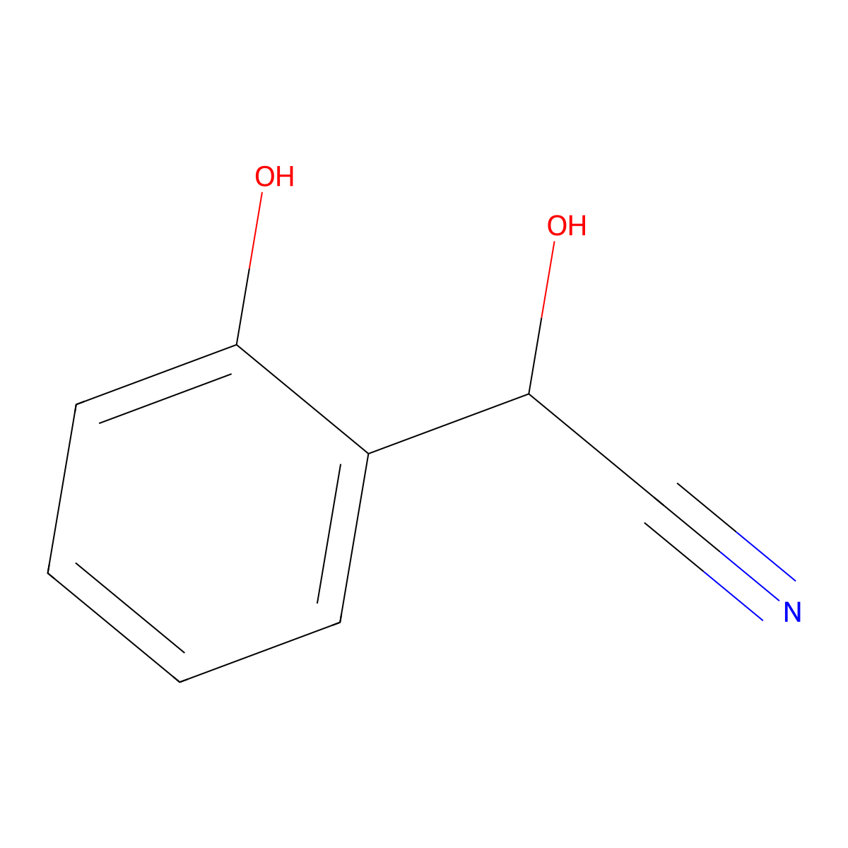 2-Hydroxy-2-(2-hydroxyphenyl)acetonitrile molecular structure, CAS 13312-85-1
