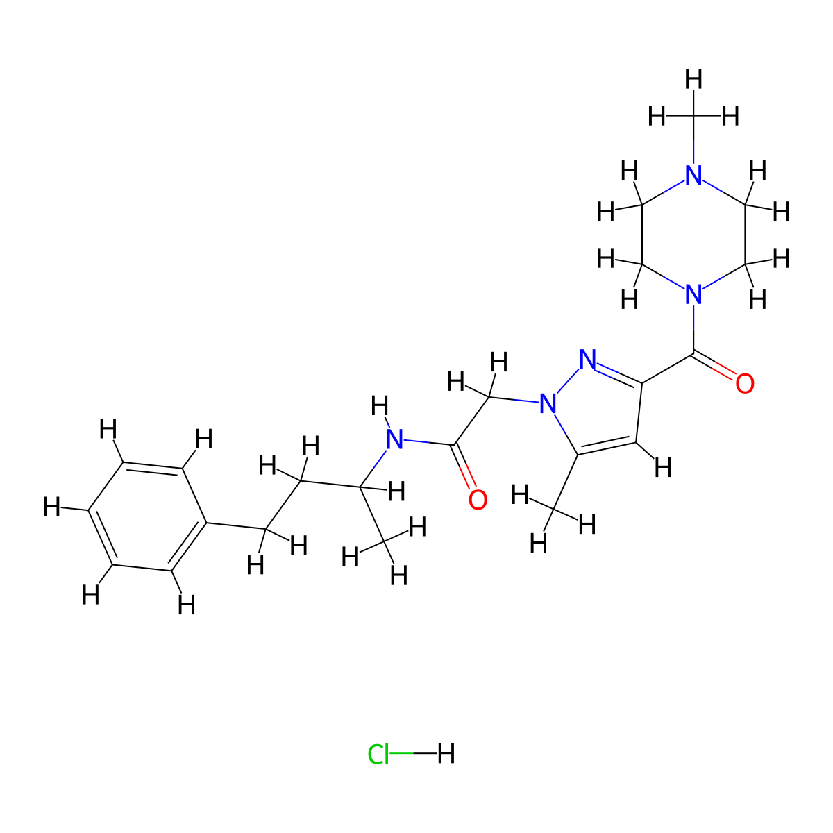 2-[5-methyl-3-(4-methylpiperazine-1-carbonyl)-1H-pyrazol-1-yl]-N-(4-phenylbutan-2-yl)acetamide hydrochloride molecular structure, CAS 1331212-06-6