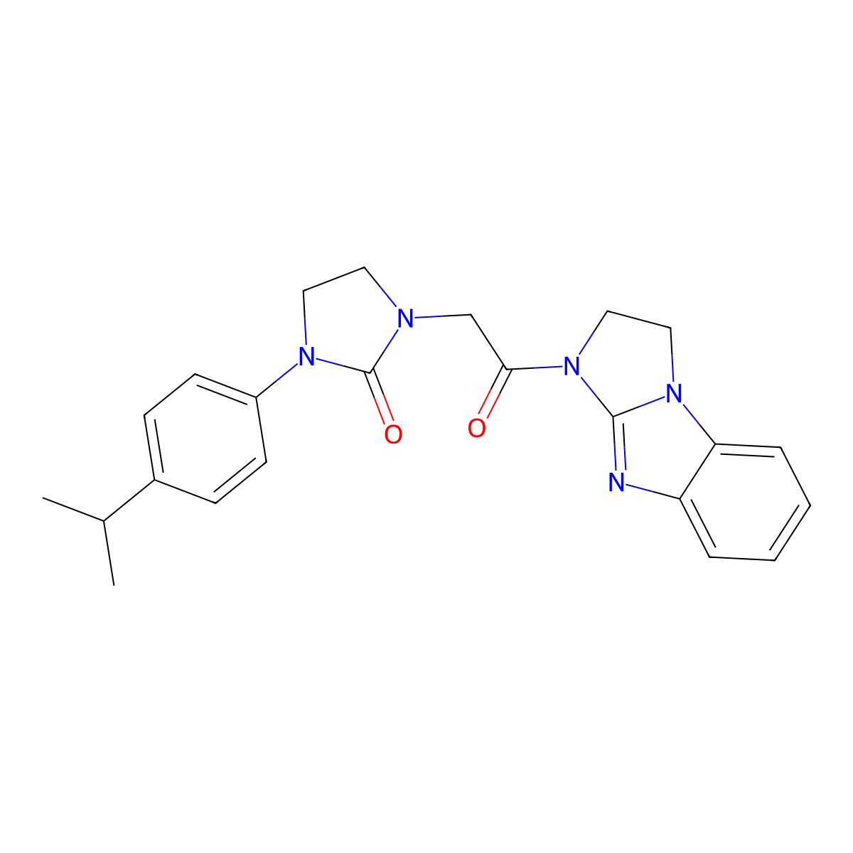 1-(2-(2,3-dihydro-1H-benzo[d]imidazo[1,2-a]imidazol-1-yl)-2-oxoethyl)-3-(4-isopropylphenyl)imidazolidin-2-one molecular structure, CAS 1331221-67-0
