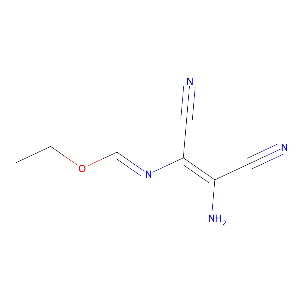 Ethyl n-(2-amino-1,2-dicyanovinyl)formimidate molecular structure, CAS 133123-63-4