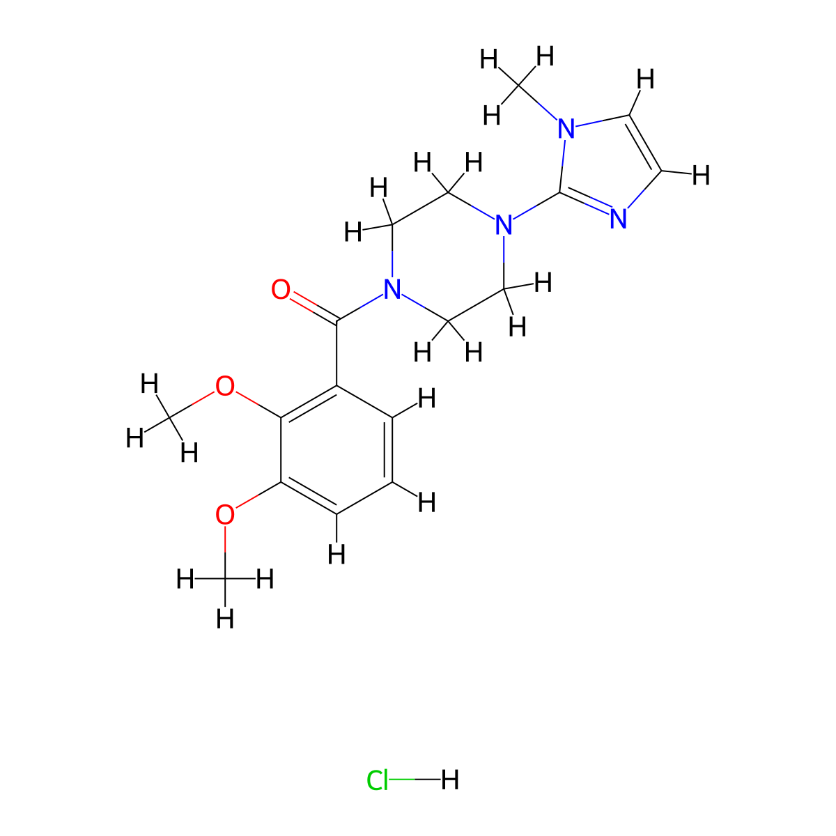 (2,3-dimethoxyphenyl)(4-(1-methyl-1H-imidazol-2-yl)piperazin-1-yl)methanone hydrochloride molecular structure, CAS 1331234-91-3