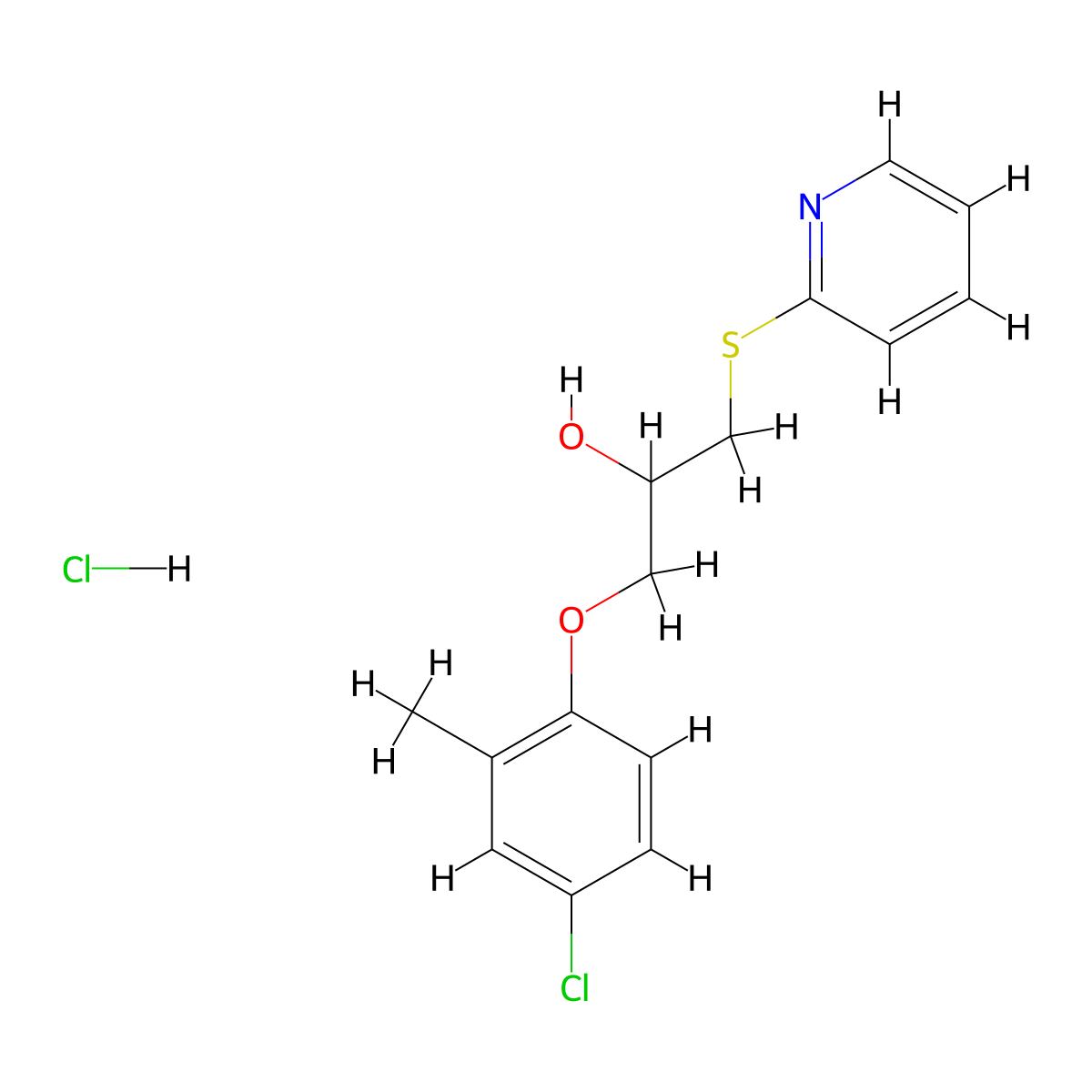 1-(4-Chloro-2-methylphenoxy)-3-(pyridin-2-ylthio)propan-2-ol hydrochloride molecular structure, CAS 1331239-09-8