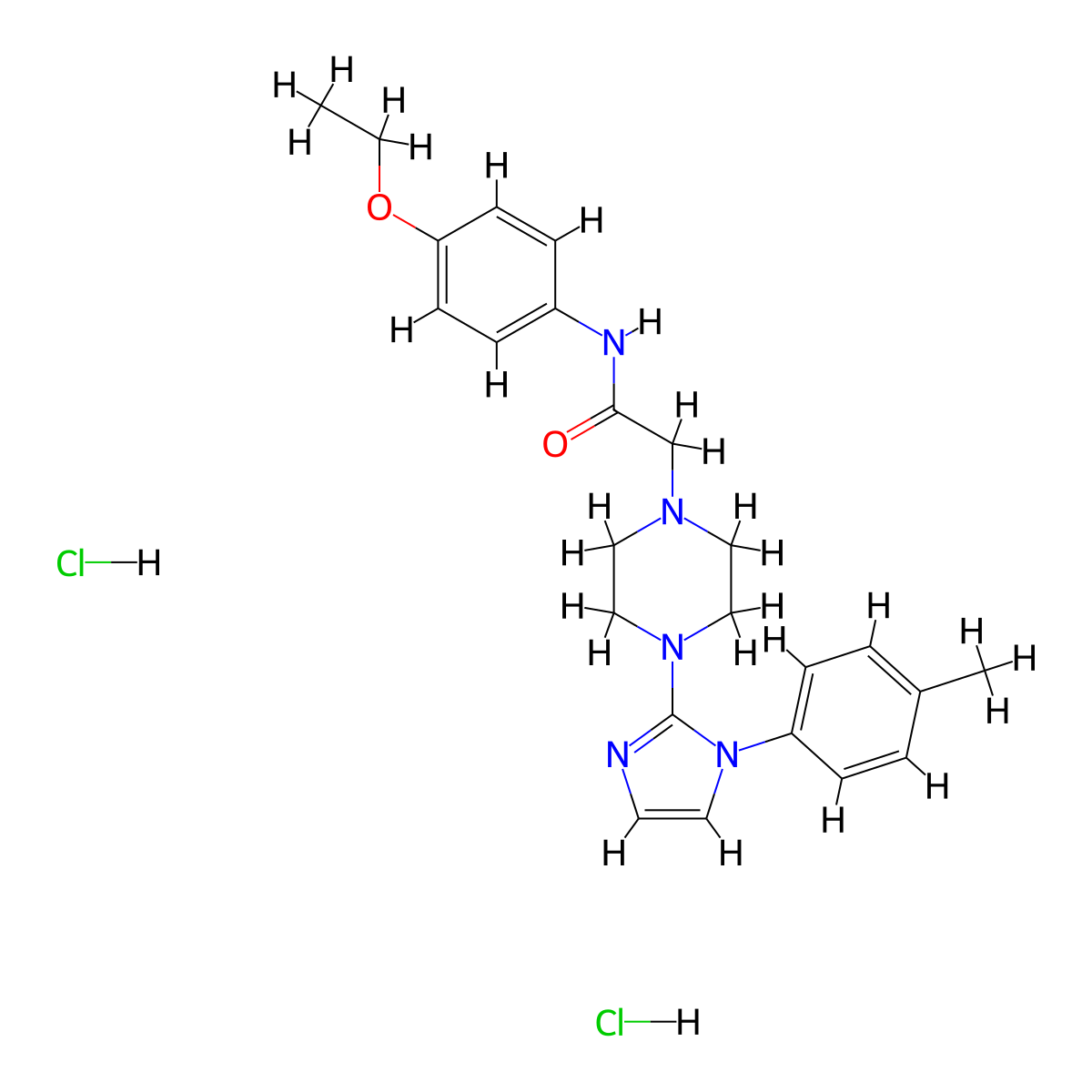 N-(4-ethoxyphenyl)-2-(4-(1-(p-tolyl)-1H-imidazol-2-yl)piperazin-1-yl)acetamide dihydrochloride molecular structure, CAS 1331239-26-9