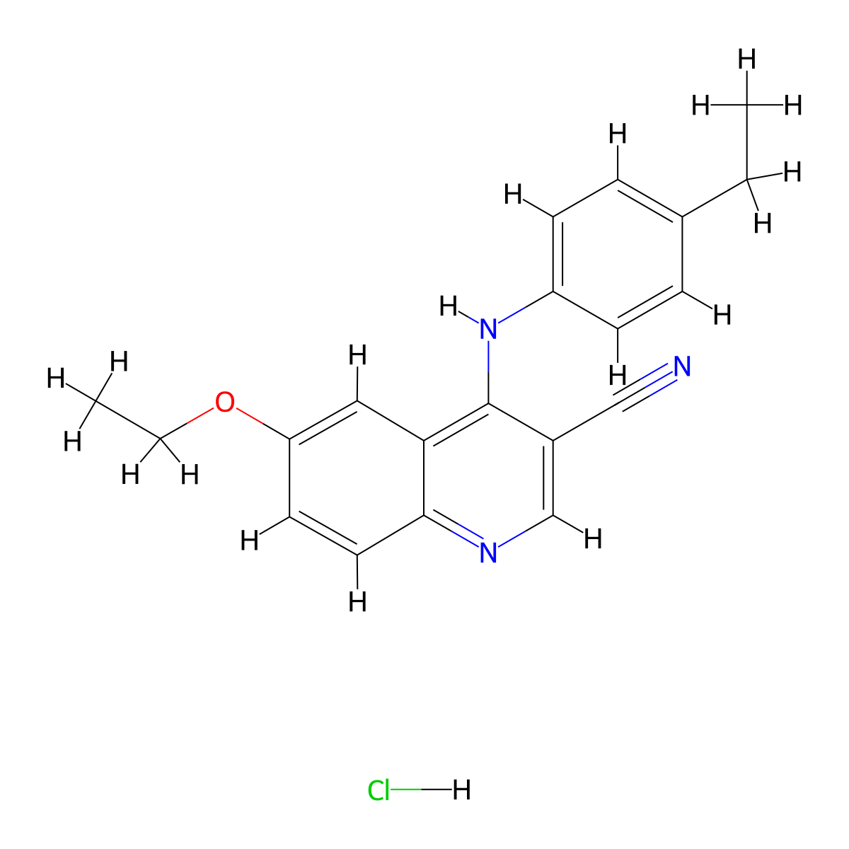 6-Ethoxy-4-((4-ethylphenyl)amino)quinoline-3-carbonitrile hydrochloride molecular structure, CAS 1331239-65-6