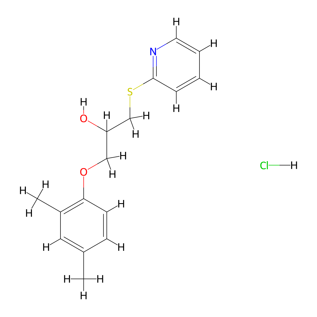 1-(2,4-Dimethylphenoxy)-3-(pyridin-2-ylthio)propan-2-ol hydrochloride molecular structure, CAS 1331245-79-4