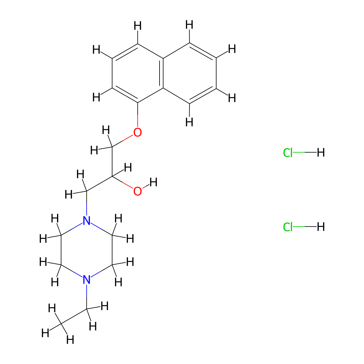 1-(4-Ethylpiperazin-1-yl)-3-(naphthalen-1-yloxy)propan-2-ol dihydrochloride molecular structure, CAS 1331265-95-2