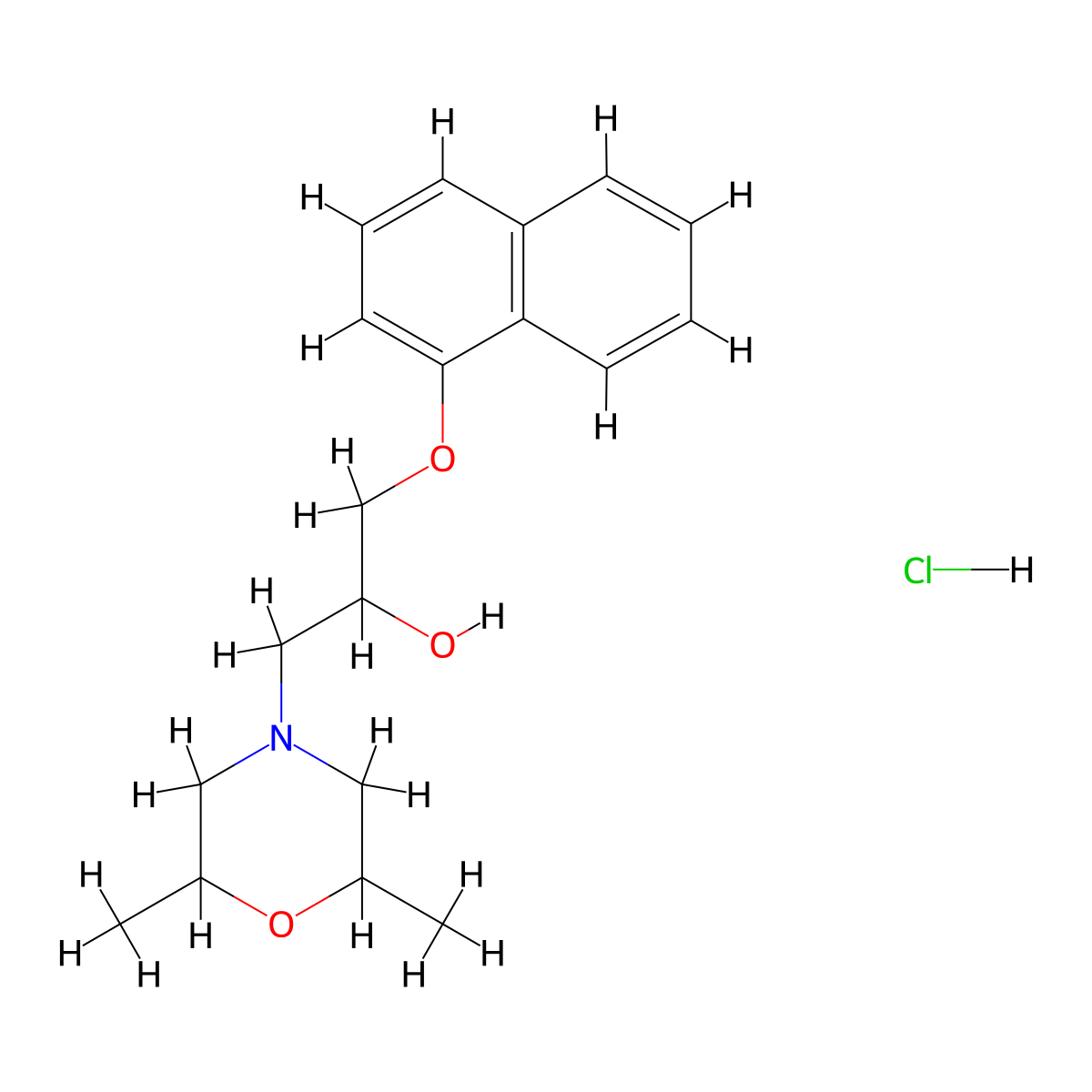 1-(2,6-Dimethylmorpholino)-3-(naphthalen-1-yloxy)propan-2-ol hydrochloride molecular structure, CAS 1331266-00-2