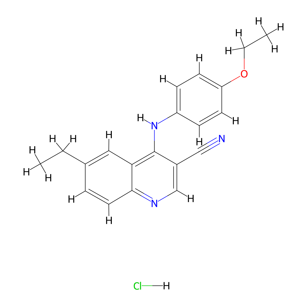 4-[(4-Ethoxyphenyl)amino]-6-ethylquinoline-3-carbonitrile hydrochloride molecular structure, CAS 1331266-10-4