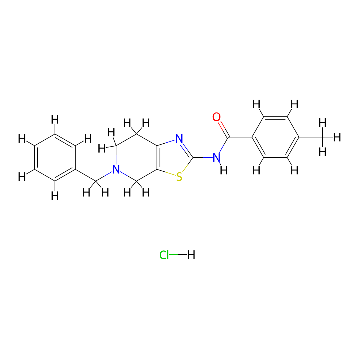 N-(5-benzyl-4,5,6,7-tetrahydrothiazolo[5,4-c]pyridin-2-yl)-4-methylbenzamide hydrochloride molecular structure, CAS 1331266-44-4