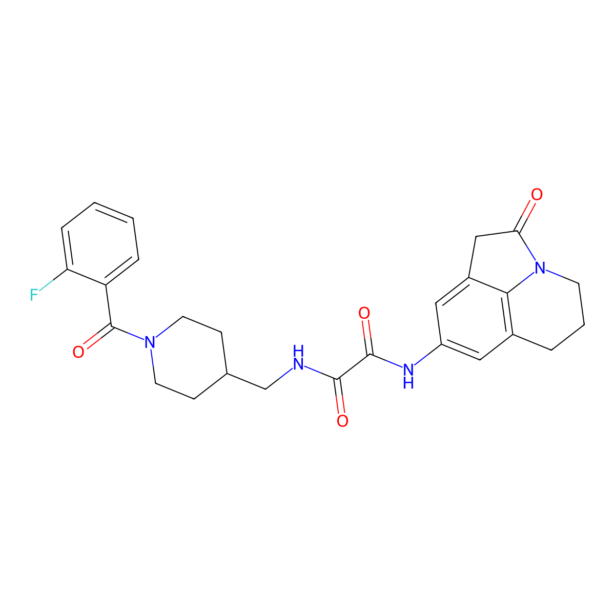 N1-((1-(2-fluorobenzoyl)piperidin-4-yl)methyl)-N2-(2-oxo-2,4,5,6-tetrahydro-1H-pyrrolo[3,2,1-ij]quinolin-8-yl)oxalamide molecular structure, CAS 1331280-87-5