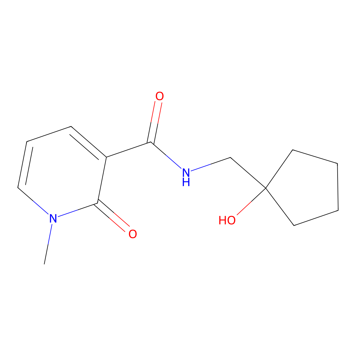 N-[(1-hydroxycyclopentyl)methyl]-1-methyl-2-oxo-1,2-dihydropyridine-3-carboxamide molecular structure, CAS 1331282-42-8