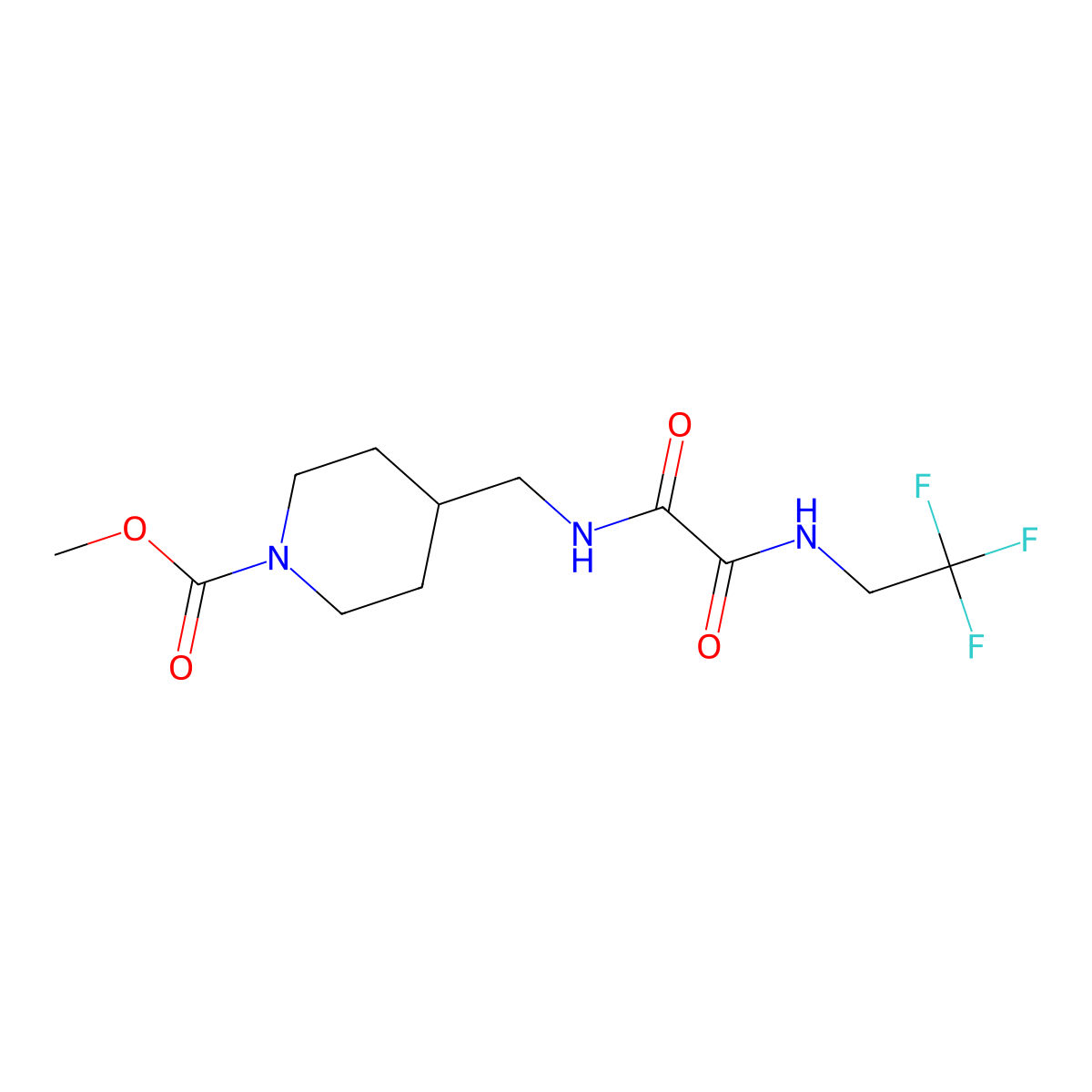 Methyl 4-((2-oxo-2-((2,2,2-trifluoroethyl)amino)acetamido)methyl)piperidine-1-carboxylate molecular structure, CAS 1331283-43-2
