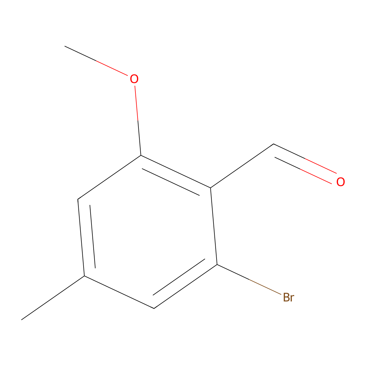 2-Bromo-6-methoxy-4-methylbenzaldehyde molecular structure, CAS 133129-29-0