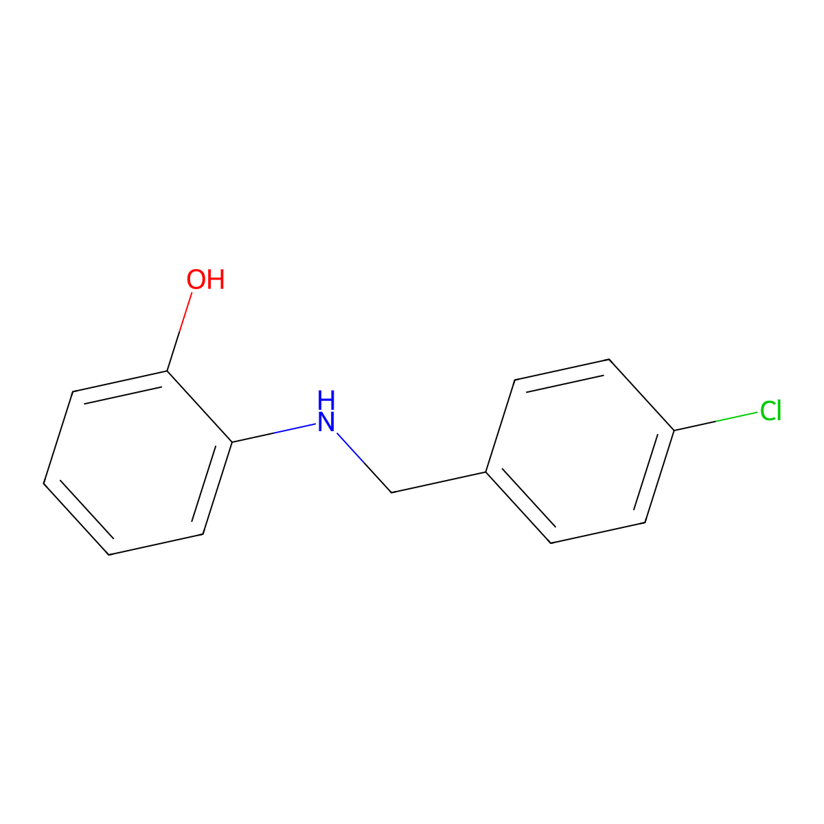2-[(4-Chlorobenzyl)amino]phenol molecular structure, CAS 13313-17-2