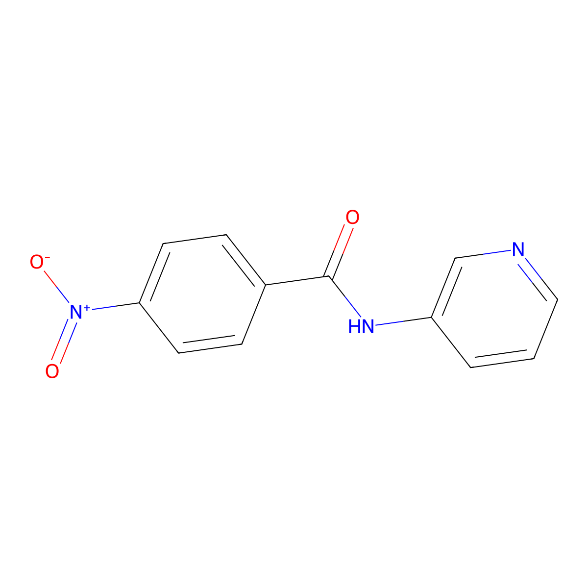 Pyridine, 3-(p-nitrobenzamido)- molecular structure, CAS 13313-18-3