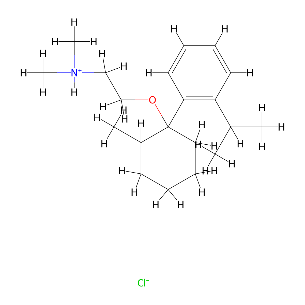 Ethylamine, 2-((1-o-cumenyl-2-methylcyclohexyl)oxy)-N,N-dimethyl-, hydrochloride molecular structure, CAS 13313-82-1