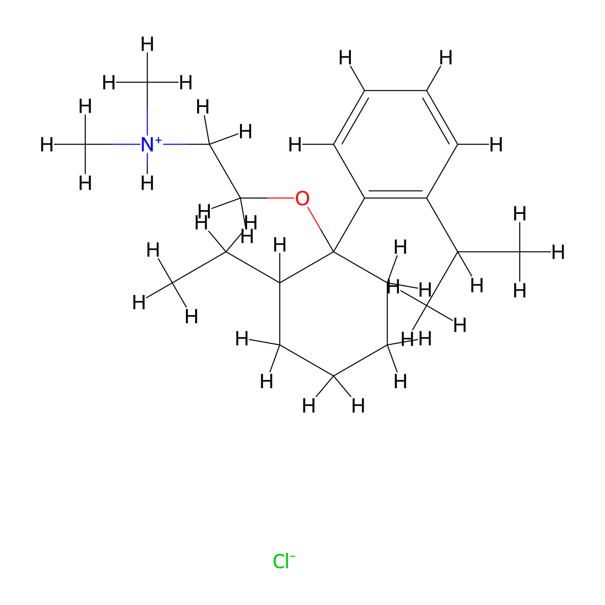 Ethylamine, 2-((1-o-cumenyl-2-ethylcyclohexyl)oxy)-N,N-dimethyl-, hydrochloride molecular structure, CAS 13313-83-2