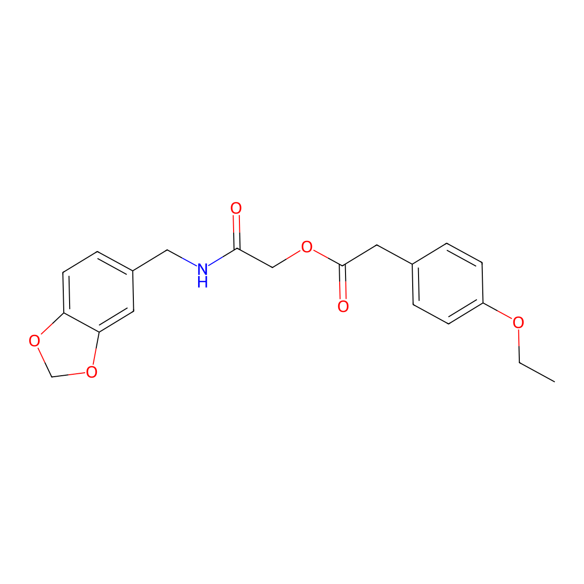 2-[(1,3-Benzodioxol-5-ylmethyl)amino]-2-oxoethyl (4-ethoxyphenyl)acetate molecular structure, CAS 1331301-65-5