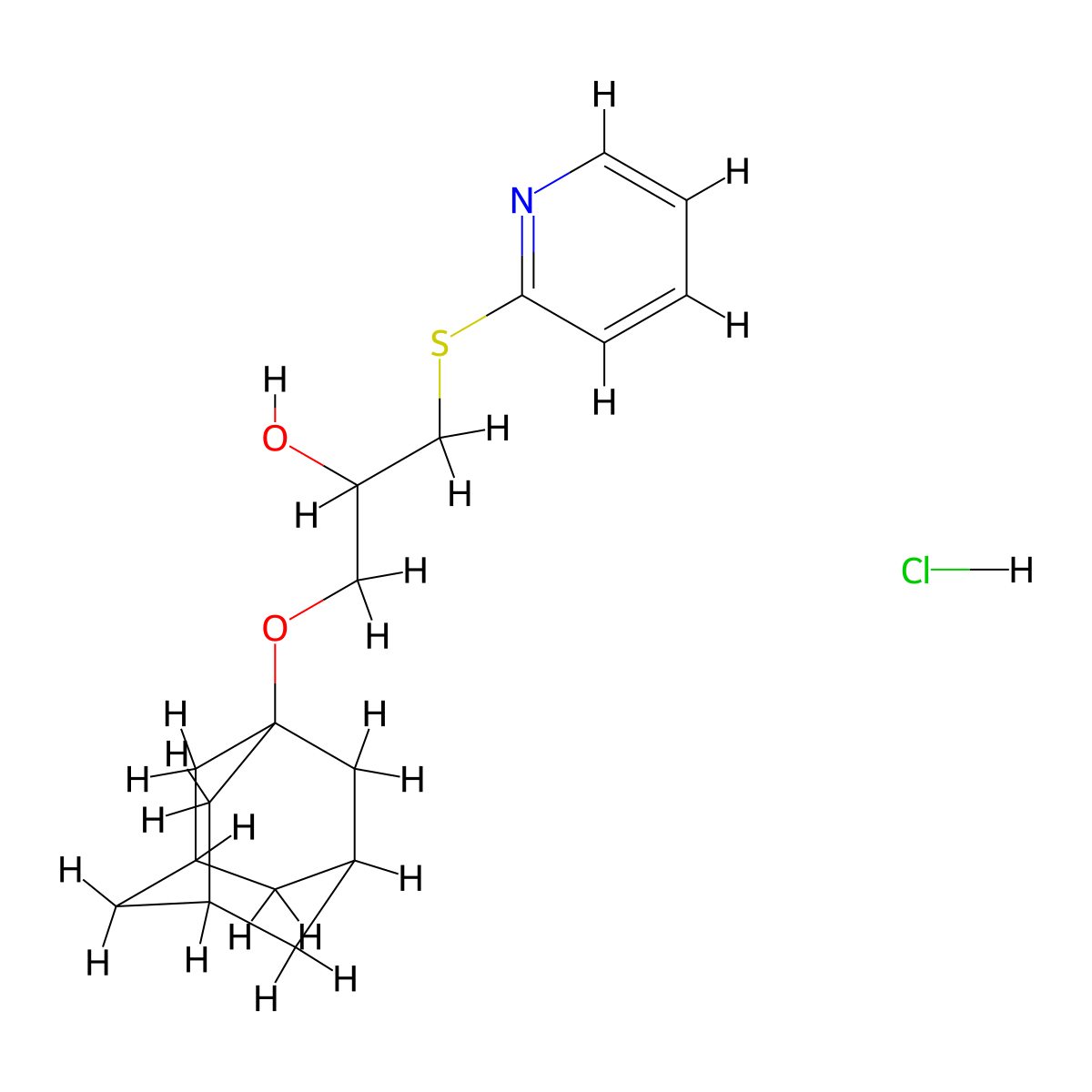 1-((3s,5s,7s)-Adamantan-1-yloxy)-3-(pyridin-2-ylthio)propan-2-ol hydrochloride molecular structure, CAS 1331304-30-3