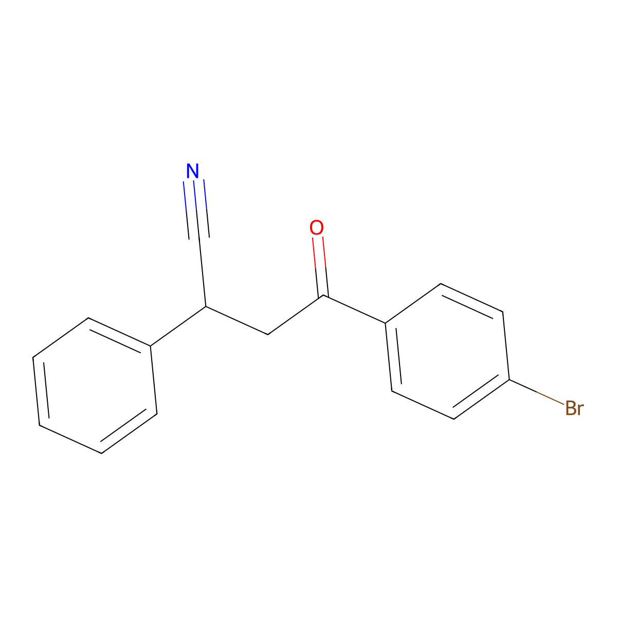 4-(4-Bromophenyl)-4-oxo-2-phenylbutanenitrile molecular structure, CAS 133131-51-8