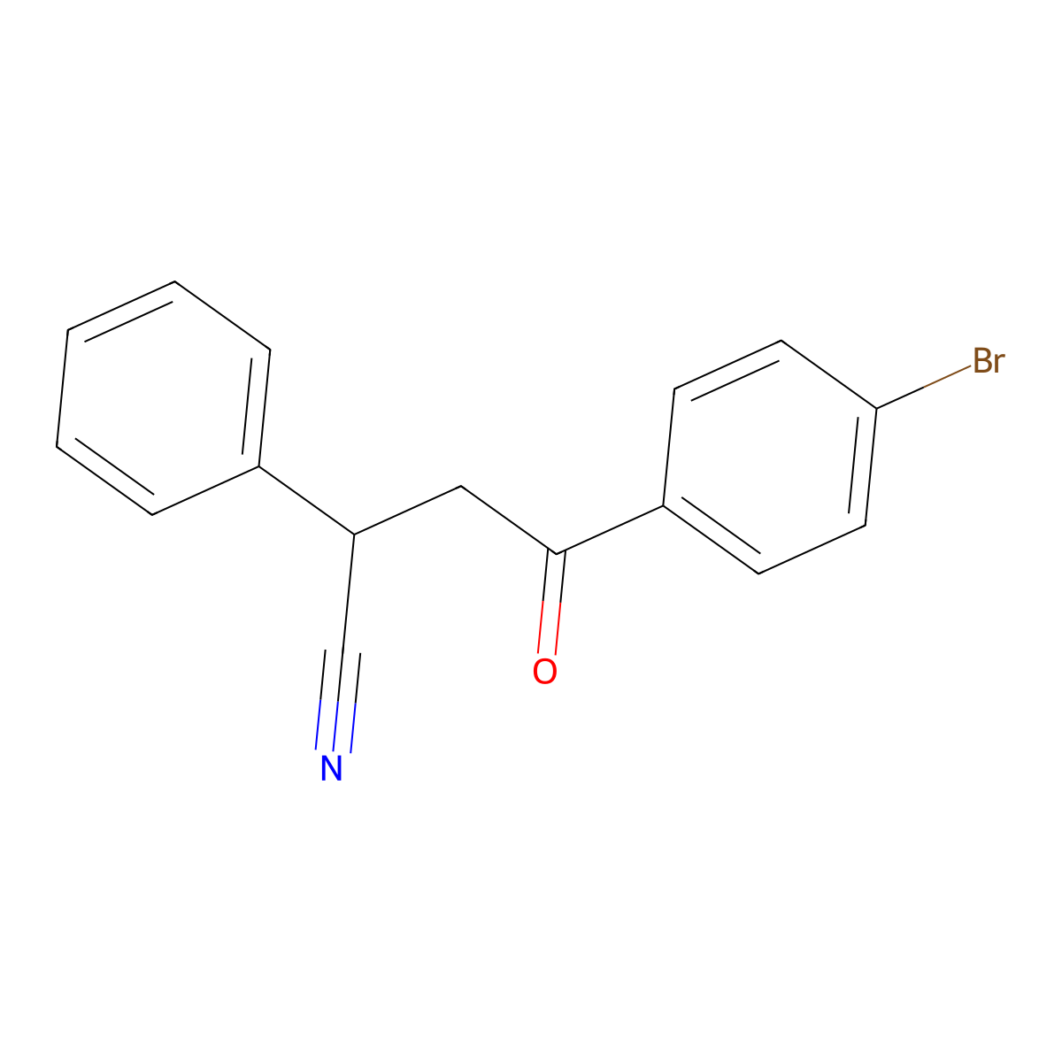 4-(4-Bromophenyl)-4-oxo-2-phenylbutanenitrile molecular structure, CAS 133131-51-8