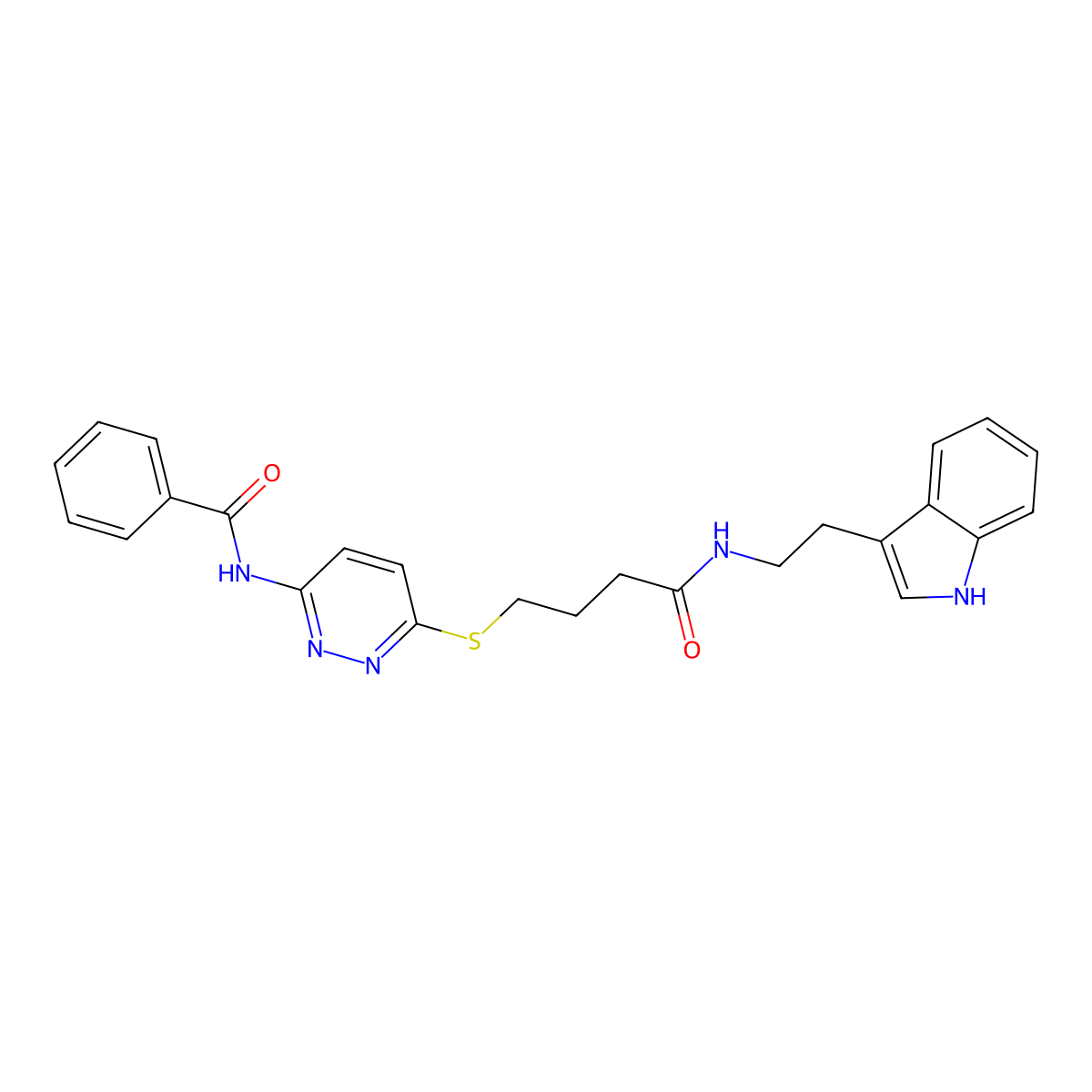 N-(6-((4-((2-(1H-indol-3-yl)ethyl)amino)-4-oxobutyl)thio)pyridazin-3-yl)benzamide molecular structure, CAS 1331310-58-7