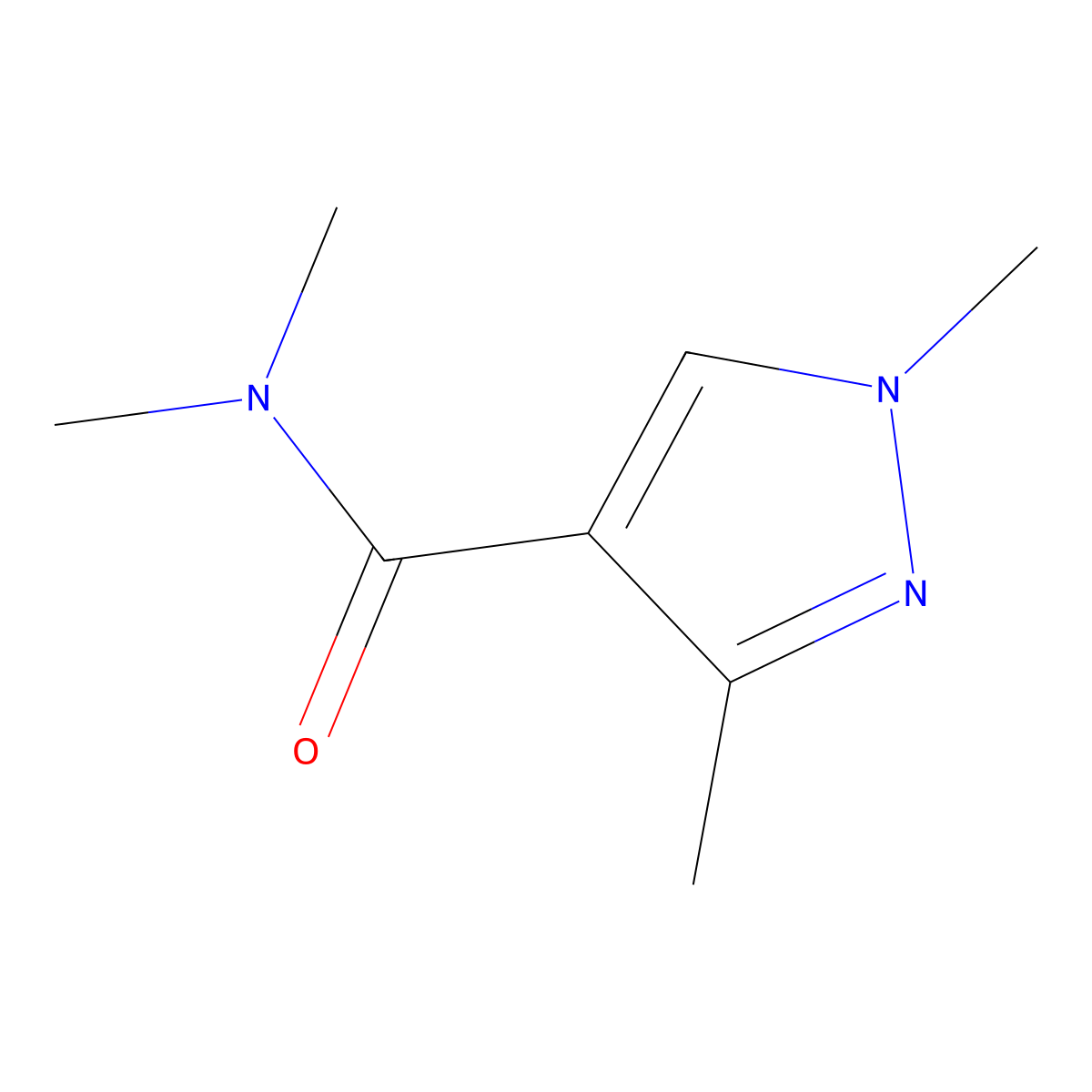 N,N,1,3-Tetramethyl-1H-pyrazole-4-carboxamide molecular structure, CAS 1331315-62-8