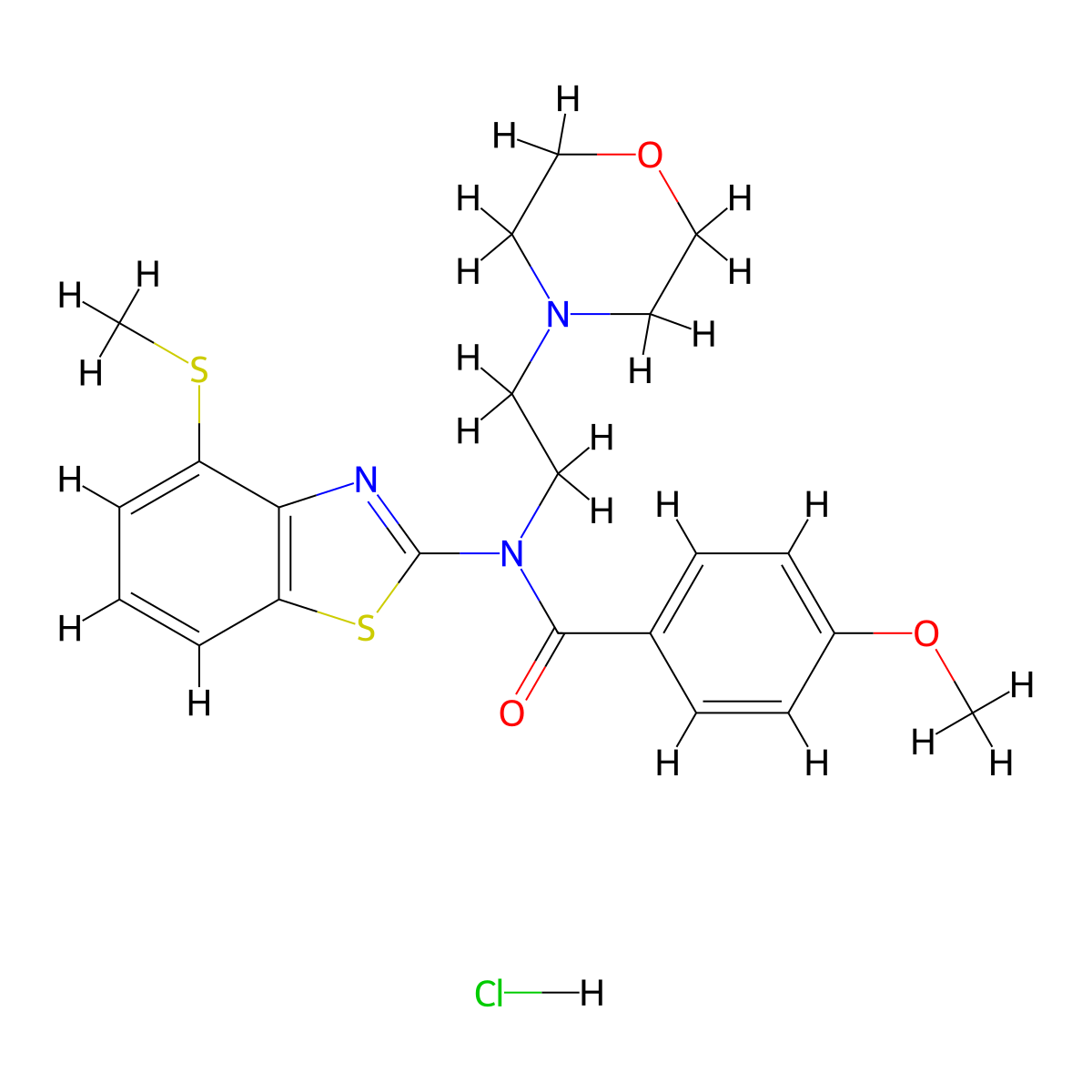 4-methoxy-N-(4-(methylthio)benzo[d]thiazol-2-yl)-N-(2-morpholinoethyl)benzamide hydrochloride molecular structure, CAS 1331318-31-0