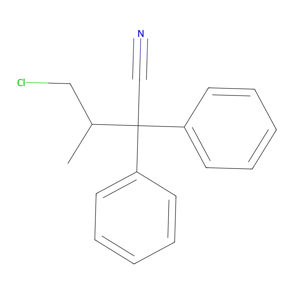 4-Chloro-2,2-diphenyl-3-methylbutyronitrile molecular structure, CAS 133132-74-8