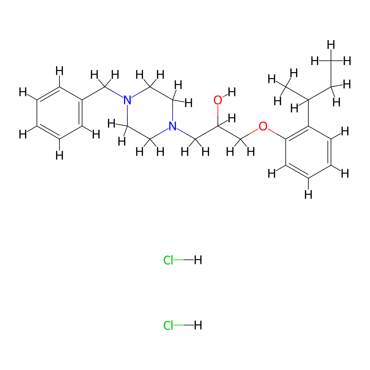 1-(4-Benzylpiperazin-1-yl)-3-(2-(sec-butyl)phenoxy)propan-2-ol dihydrochloride molecular structure, CAS 1331326-61-4