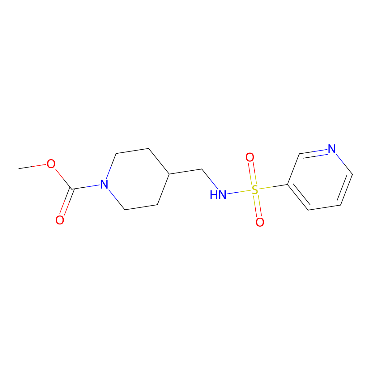 Methyl 4-[(pyridine-3-sulfonamido)methyl]piperidine-1-carboxylate molecular structure, CAS 1331327-05-9