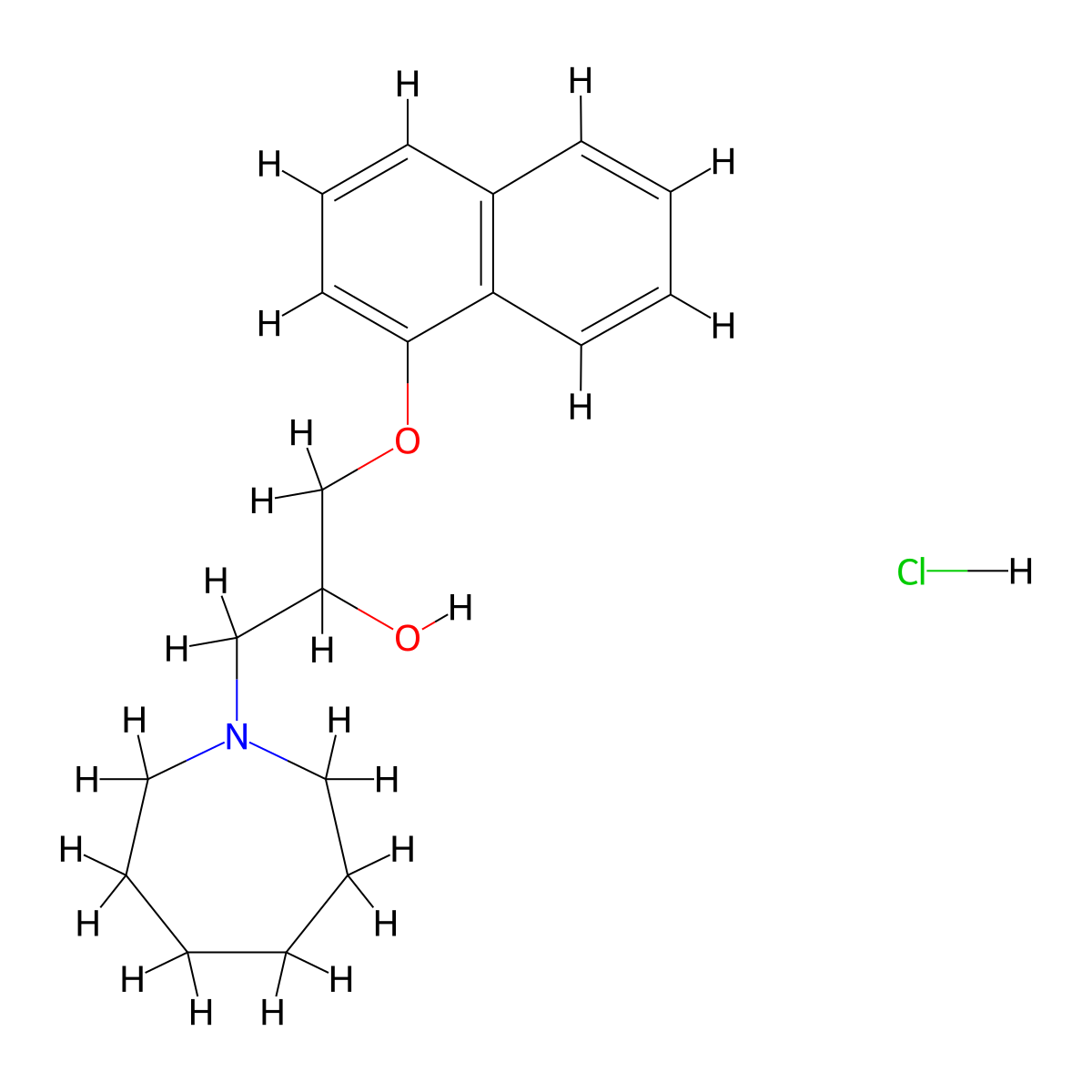 1-(Azepan-1-yl)-3-(naphthalen-1-yloxy)propan-2-ol hydrochloride molecular structure, CAS 1331327-62-8